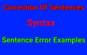 Syntax / Correction of Sentences - Article