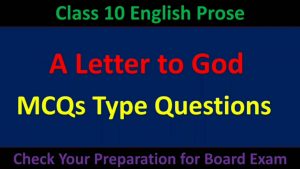 MCQs Type Questions of A Letter to God 